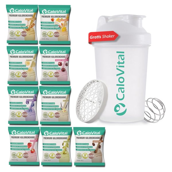 CaloVital Probierpaket Allrounder 9er Pack + Shaker 450 g