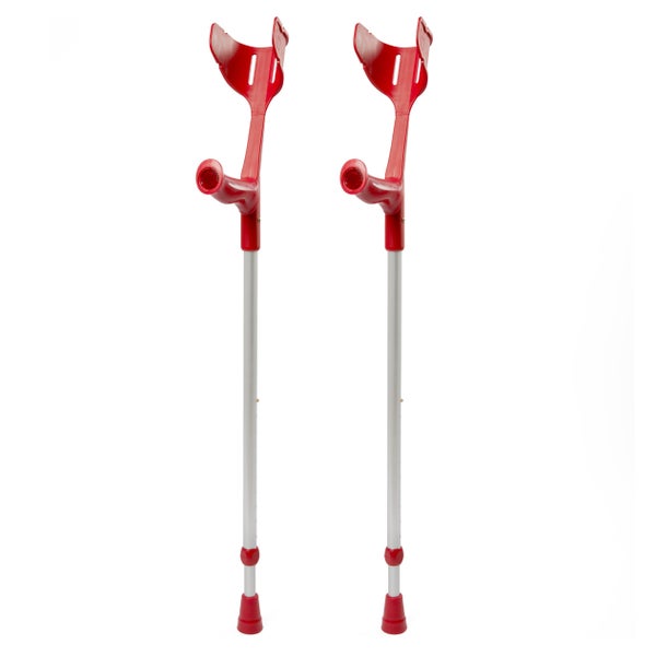 Rebotec Magic-Soft - 2x Krücke Gehhilfe Unterarmgehstütze (1 Paar) in Rot 2 St