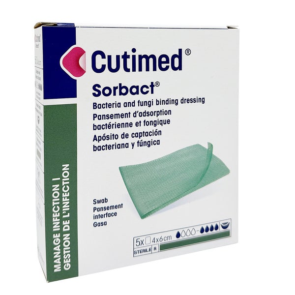 Cutimed Sorbact Kompressen 4x6 Cm 5 St