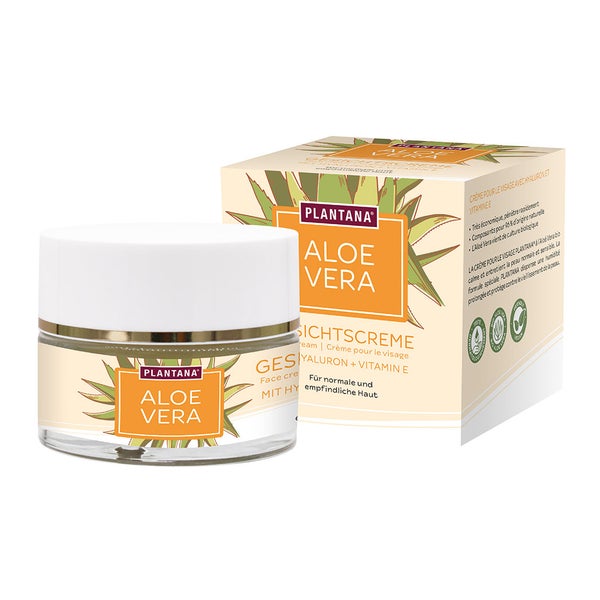 PLANTANA Aloe Vera Gesichtscreme mit Hyaluron + Vitamin E 50 ml