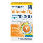 tetesept Vitamin D3 10.000 | Wochendepot für Knochen, Immunsystem & Muskeln 12 St