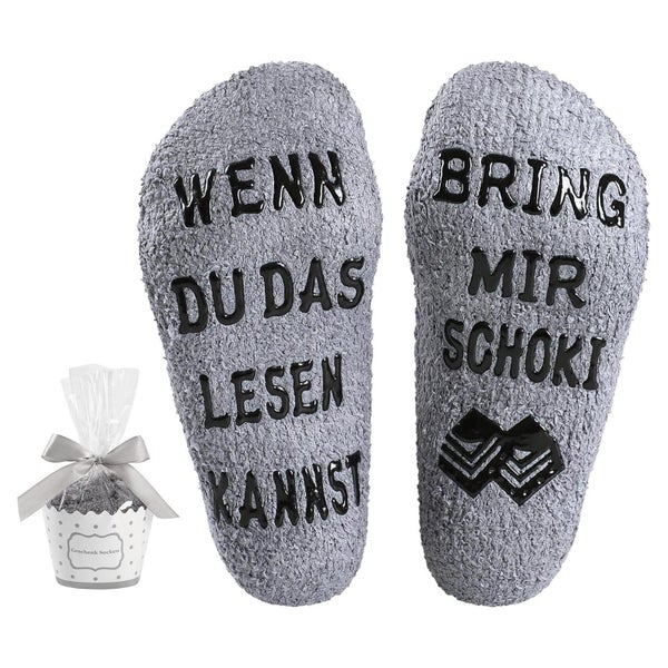 BONANGEL Schoki Socken für Frauen, lustiges Geburtstagsgeschenk, Gr. 36-40
