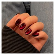 Press On Nails Soft Gel Kurz Mandel Cat Eye Set 30 Schwarz R 1 St