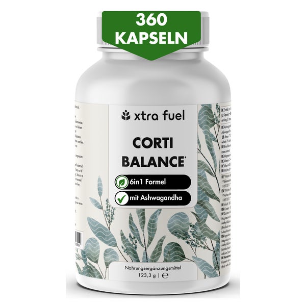 XTRA FUEL Corti Balance* - Anti-Stress Nährstoffmix mit Ashwagandha, Rhodiola & Vitamin B6 360 St