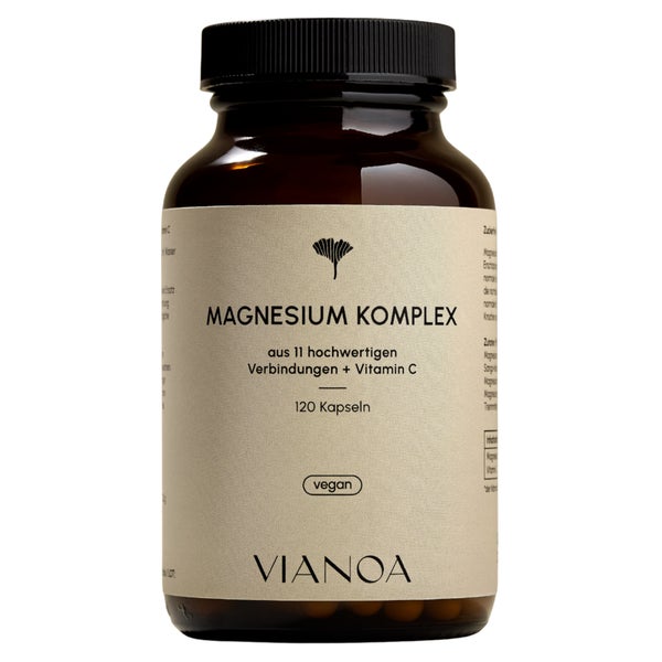 VIANOA Magnesium Komplex - 11 Magnesiumformen + Vitamin C 120 St