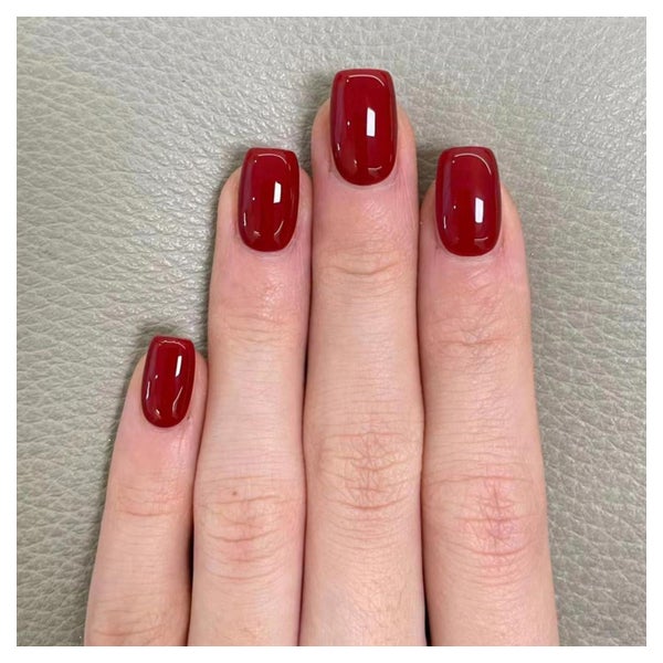 Kunstnägel Press On Kurz Squoval Rot Glossy Nagelkleber AZ22 1 St