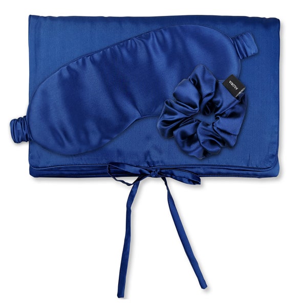 TRAVEL SET BEAUTY M Tasche, Schlafmaske & Scrunchie M aus Seide