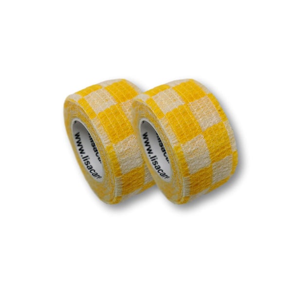 LisaCare Fingerpflaster 2,5cm x 4,5m - 2er Karo Gelb 2 St