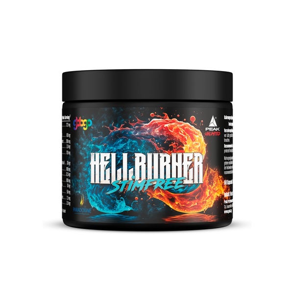 PEAK Hellburner Stimfree - 60 Kapseln I 60 Portionen I Diätunterstützer ohne Stimulanzien I koffeinfrei I Grains of Paradise (Paradoxine) I Capsaicin I GBBGO I Fucoxanthin I Grüntee 57 g