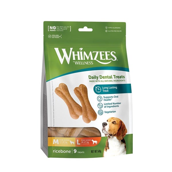 WHIMZEES Dental Reisknochen 9 Stk 0,36 kg
