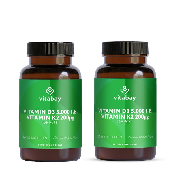 Vitabay Vitamin D3 K2 5000 IE 360 St