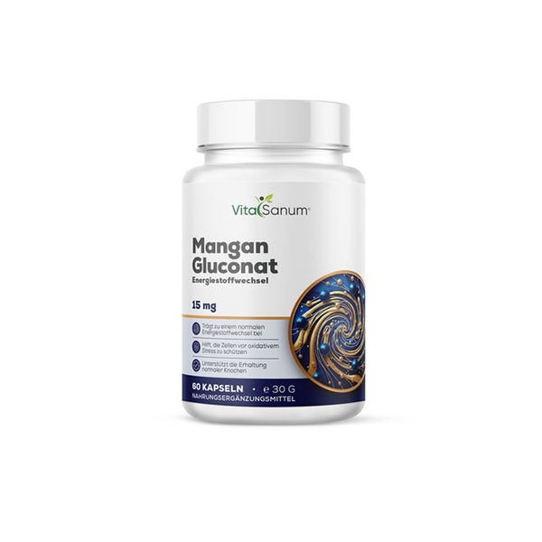 VitaSanum® – Mangan (als Mangangluconat) – 15 mg – 100 vegane Kapseln 100 St
