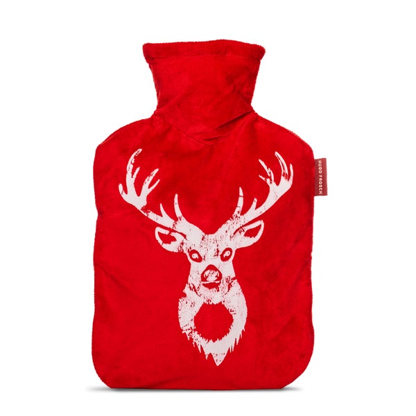 Wärmflasche Klassik 1,8 l mit Veloursbezug Hirsch rot 1 St