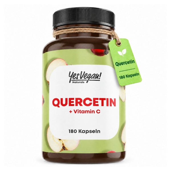 Quercetin Kapseln 500 mg mit Vitamin C aus Hagebutte 180 St