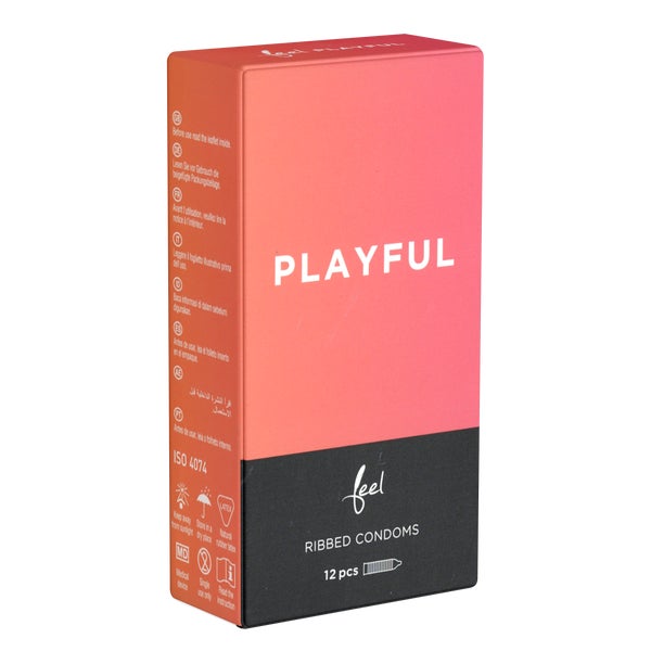 Playful“ Kondome – 12 gerippte Latexkondome (12 Kondome) 12 St