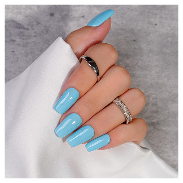 Künstliche Nägel Press On Soft Gel Eckig Sarg Set 24 Blau 1 St