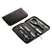 Reißverschluss-Etui aus Nappaleder schwarz, 6-teilig 1 St