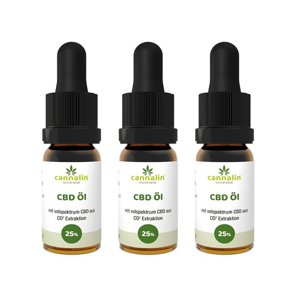 Cannalin - 3x CBD Öl Vollspektrum - 25% 30 ml