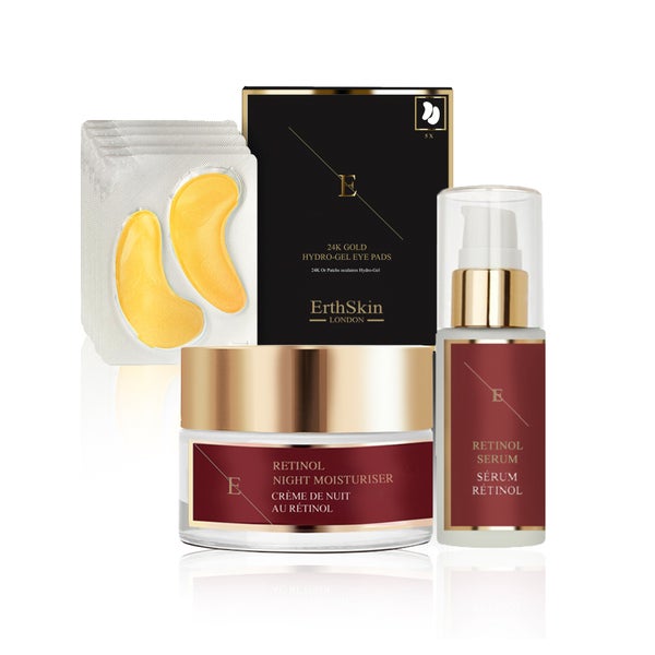 Retinol Serum + Retinol Feuchtigkeitscreme Für Die Nacht + Pads Augenklappen Set 1 St