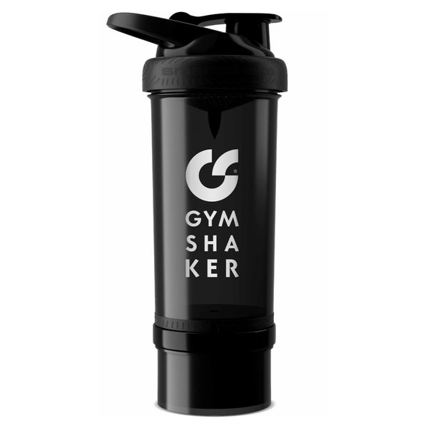GYMSHAKER Protein Shaker mit Pulverfach Schwarz 1 St
