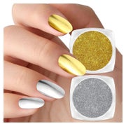 Chromepulver Nägel Pigment Nageldesign Glitzerpuder Silber u 1 St