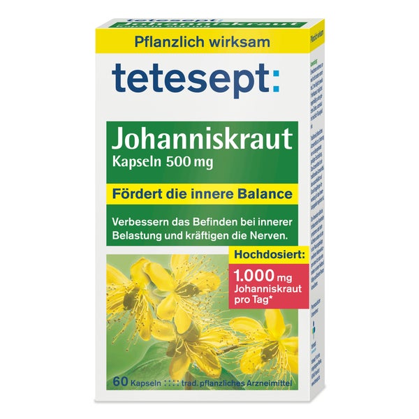 Tetesept Johanniskraut 500 mg Kapseln 60 St