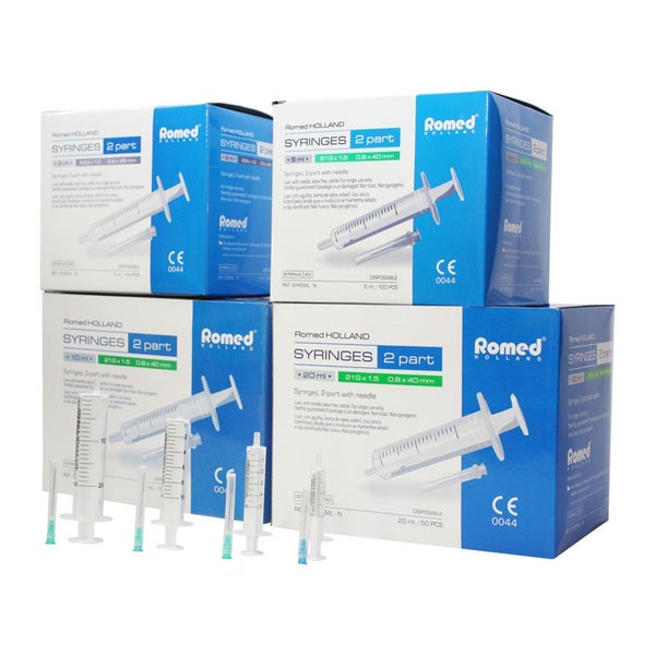 Romed Einmalspritzen 50 Stück 20 ml + Einwegkanüle 21 G x 1,5