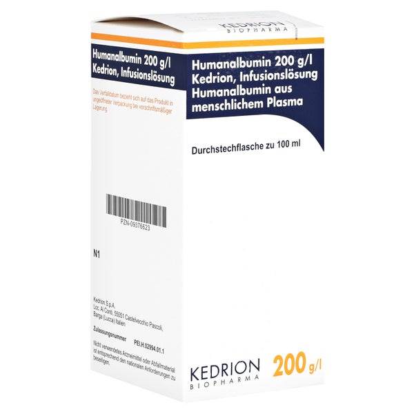 HUMANALBUMIN 200 g/l Kedrio Infusionslösung 100 ml