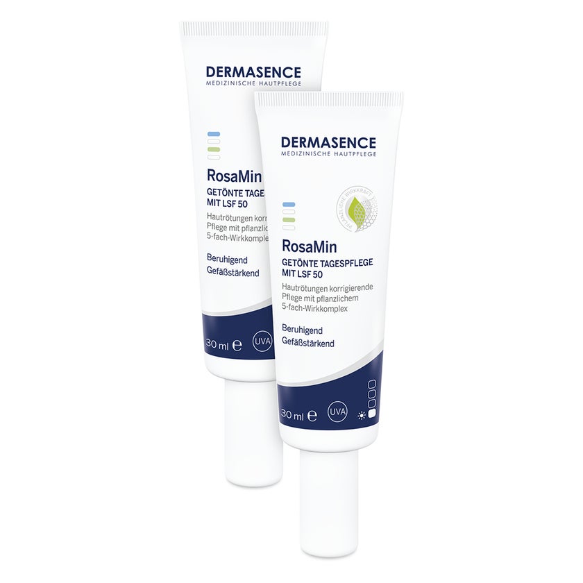 DERMASENCE RosaMin Getönte Tagespflege mittel LSF50 Doppelpack 2X30 ml