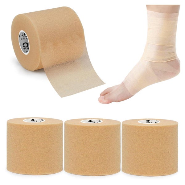 OK TAPE Prewrap Schaumstoff-Unterlage, 4 Rollen | Leichtschaum für Sport &