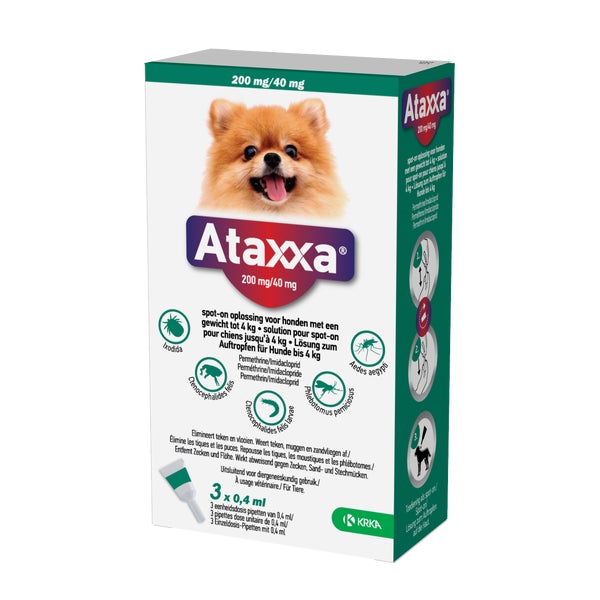 Ataxxa 200 mg/40 mg Lösung für Hunde bis 4 kg 3 St