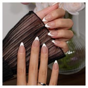 Nagel French Tip Weiß kurz Mandelform Softgel zum Aufkleben 1 St
