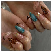 Kunstnägel 24 PressOn Kurz Mandel Leopard 3D 18white&amp; Le 1 St