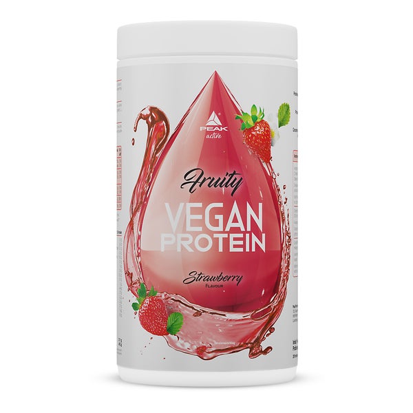 PEAK Fruity Vegan Protein - 400g - Geschmack Strawberry I 20 Portionen I Clear Protein I Proteinquelle: Erbsenhydrolysat + Aminosäuren I fettfrei I perfekte Löslichkeit 400 g