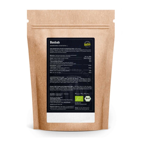 Biotiva Baobab Pulver Bio 250 g