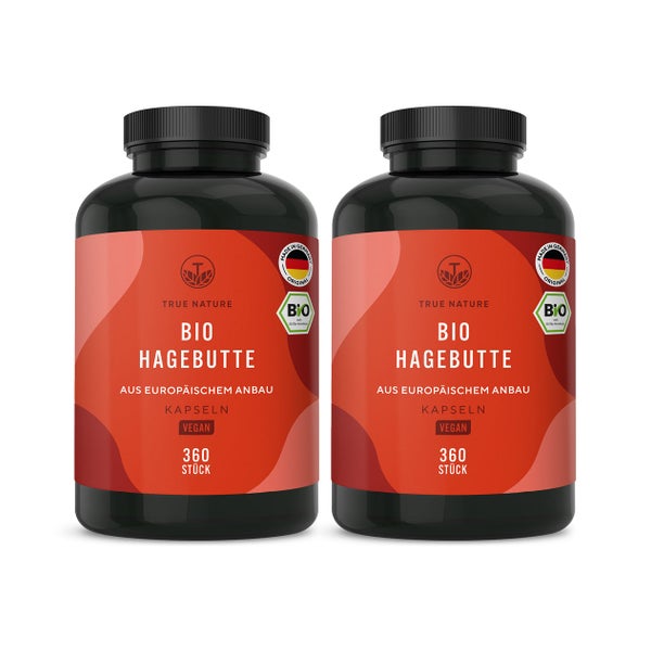 Bio Hagebutte Kapseln - EU-Anbau - Vegan & Made in Germany 720 St
