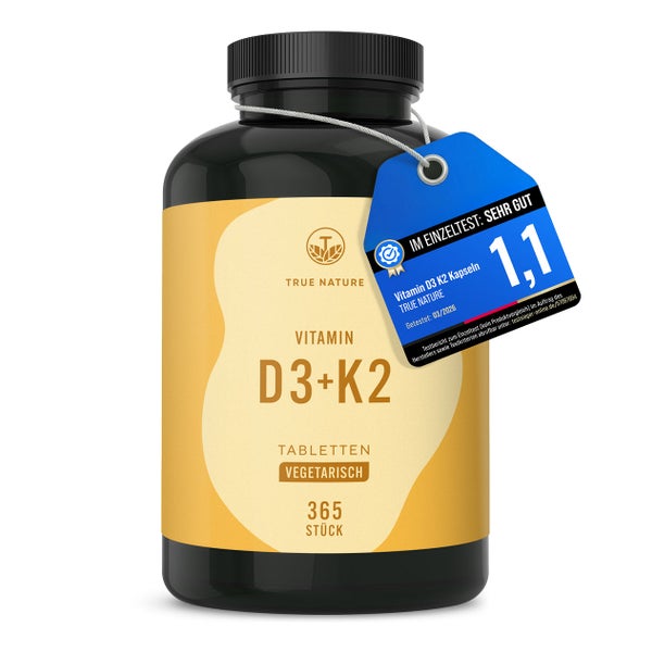 Vitamin D3 K2 Testsieger - D3 2500 IE - 1 Jahr Vorrat 365 St