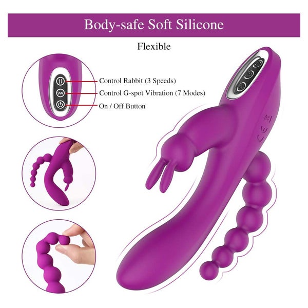 Triple places - Rabbit Vibrator 1 St