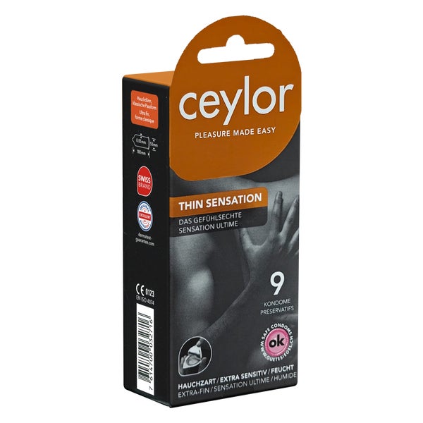 «Thin Sensation» extradünne Kondome, im hygienischen Dösli (9 Kondome) 9 St