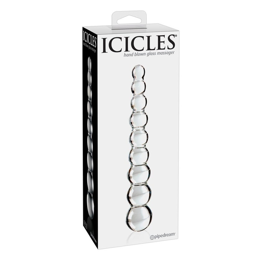 glasdildo kaufen Icicles - Handgefertigter Glasdildo mit Kugeldesign günstig kaufen