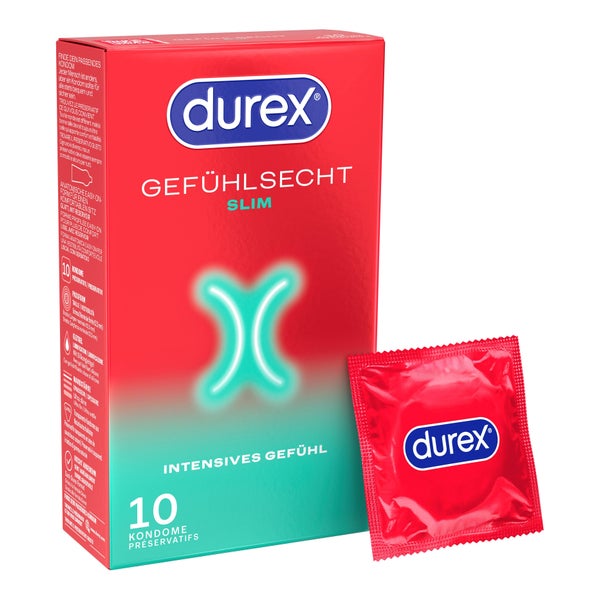 «Gefühlsecht Slim Fit» 10 Stück, 52,5mm, ultra-dünn, Easy-On (10 Kondome) 10 St