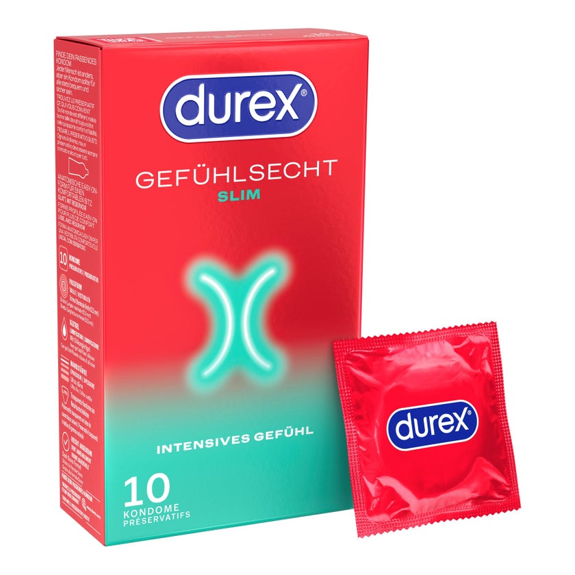 «Gefühlsecht Slim Fit» 10 Stück, 52,5mm, ultra-dünn, Easy-On (10 Kondome) 10 St