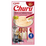 INABA Churu Cat Senior Tuna with Salmon 4x14g Cremiges Leckerli für ältere Katzen mit Thunfisch und Lachs 0,056 kg