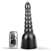 All Black - Großer dunkler Dildo mit Stufenform