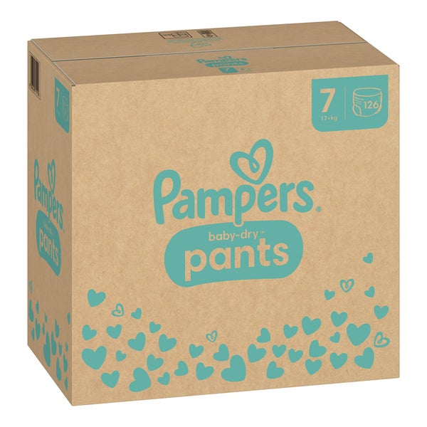 Pampers Baby Dry Pants Höschenwindeln Größe 7 Extra Large, ab 17 kg – verstärkte Sicherheitsbündchen 126 St
