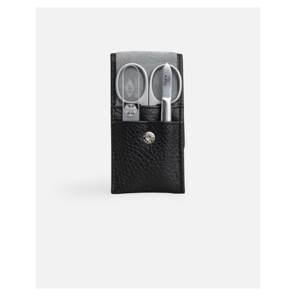 G&F Timor® 3-tlg Manikürset Leder schwarz Glasfeile 33096 1 St