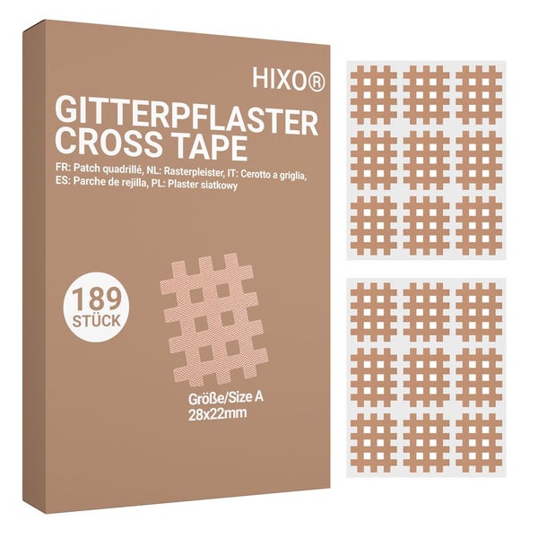 HIXO Gitterpflaster Gittertape Crosstape Akupunktur Pflaster Größe A 189 St