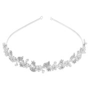 Braut Tiara Strass Perle Haarband Hochzeit Stirnband Silber 1 St