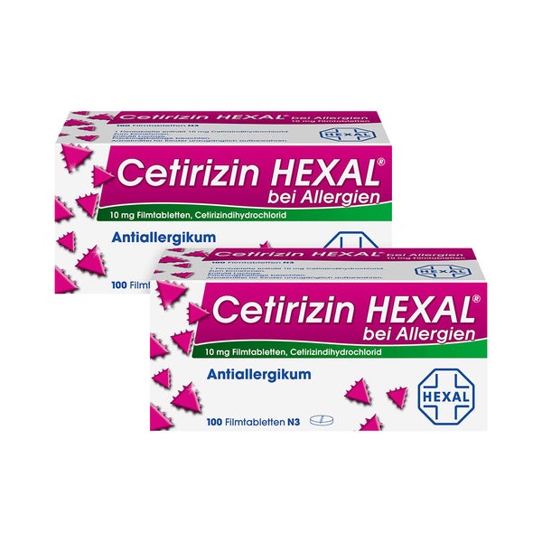 Cetirizin HEXAL Allergietablette Doppelp 2X100 St