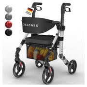 2in1 Rollstuhl Rollator Silber 1 St